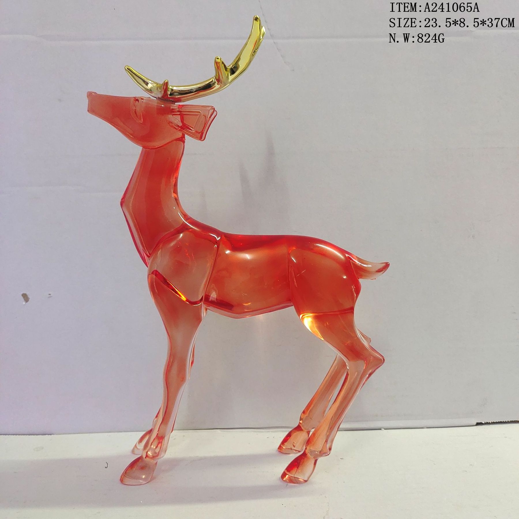 Black electroplating christmas reindeer Acrylic reindeer figurine ornament standing reindeer