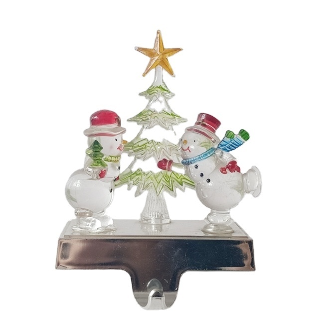 LED standing Christmas stocking holder snowman and tree