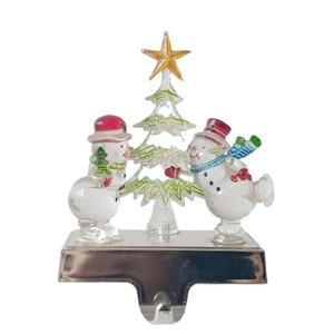 LED standing Christmas stocking holder snowman and tree