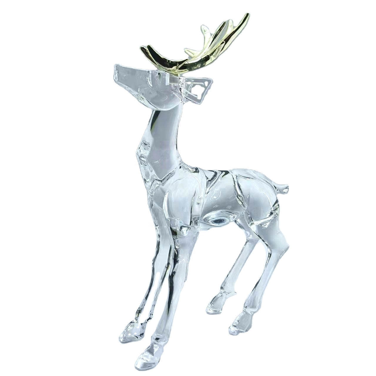 High Quality Clear Mini Christmas Deer Animal Transparent Acrylic Christmas Figurine Acrylic  reindeer product