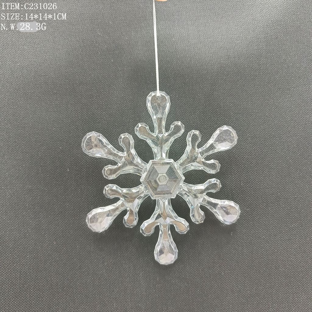 Acrylic Christmas Tree Ornament Personalized Clear Acrylic Snowflake Christmas Ornament