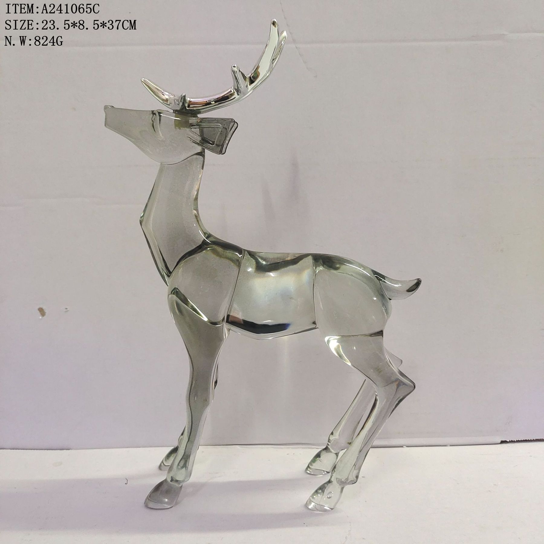 Black electroplating christmas reindeer Acrylic reindeer figurine ornament standing reindeer