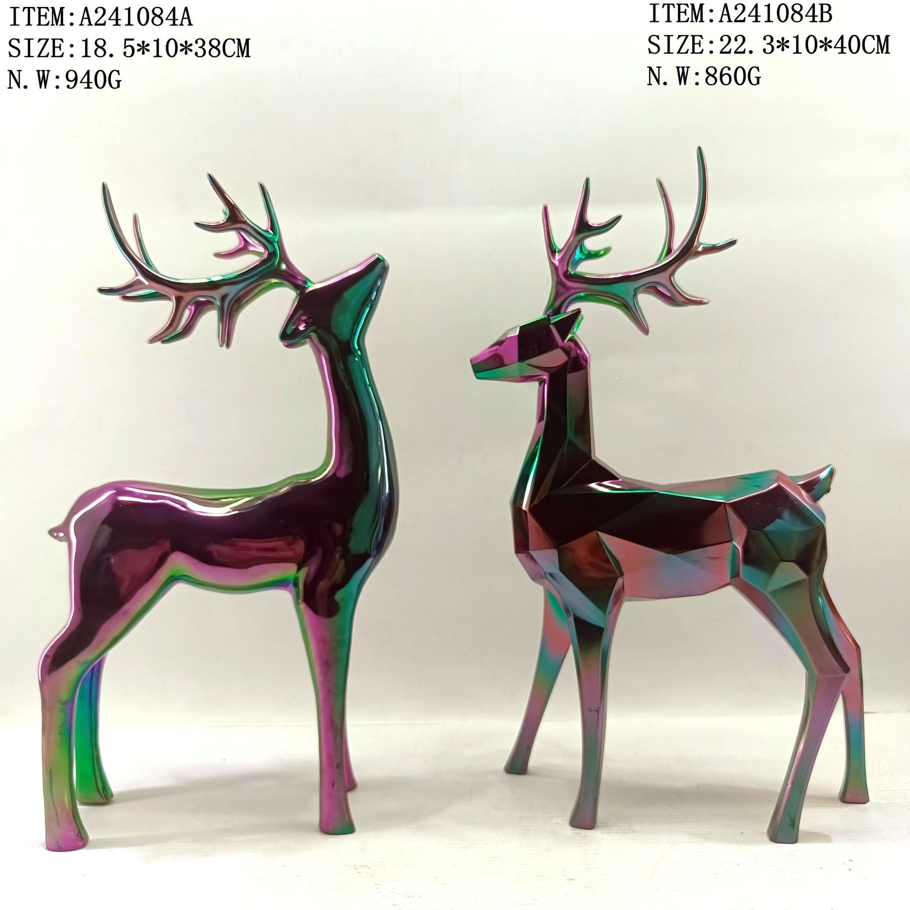 OEM Coleccion de figuras de ciervos Acrylic Reindeer Deer Figurine Collection resin garden deer statues