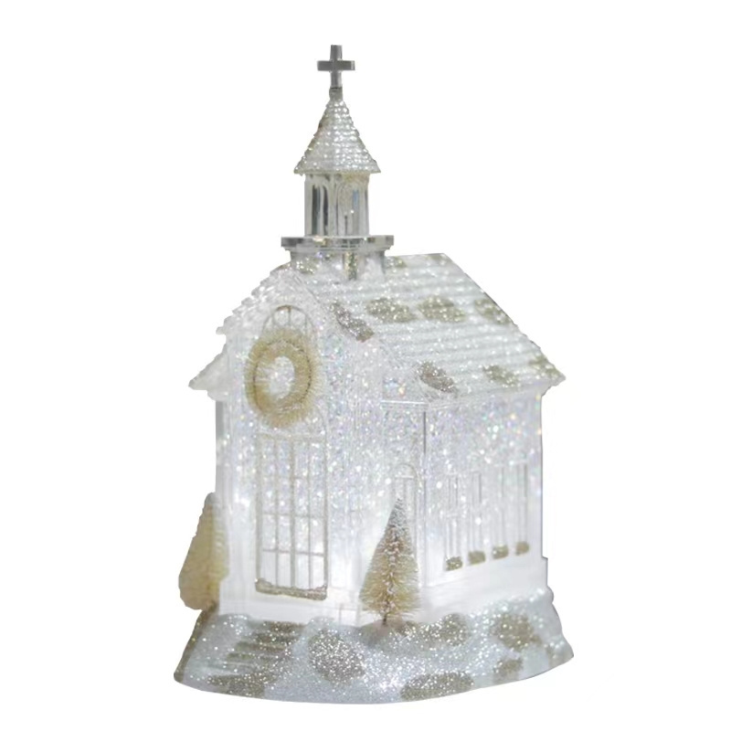 Christmas scene ornaments Music crystal ball snow house snow globe water lantern for Christmas gift