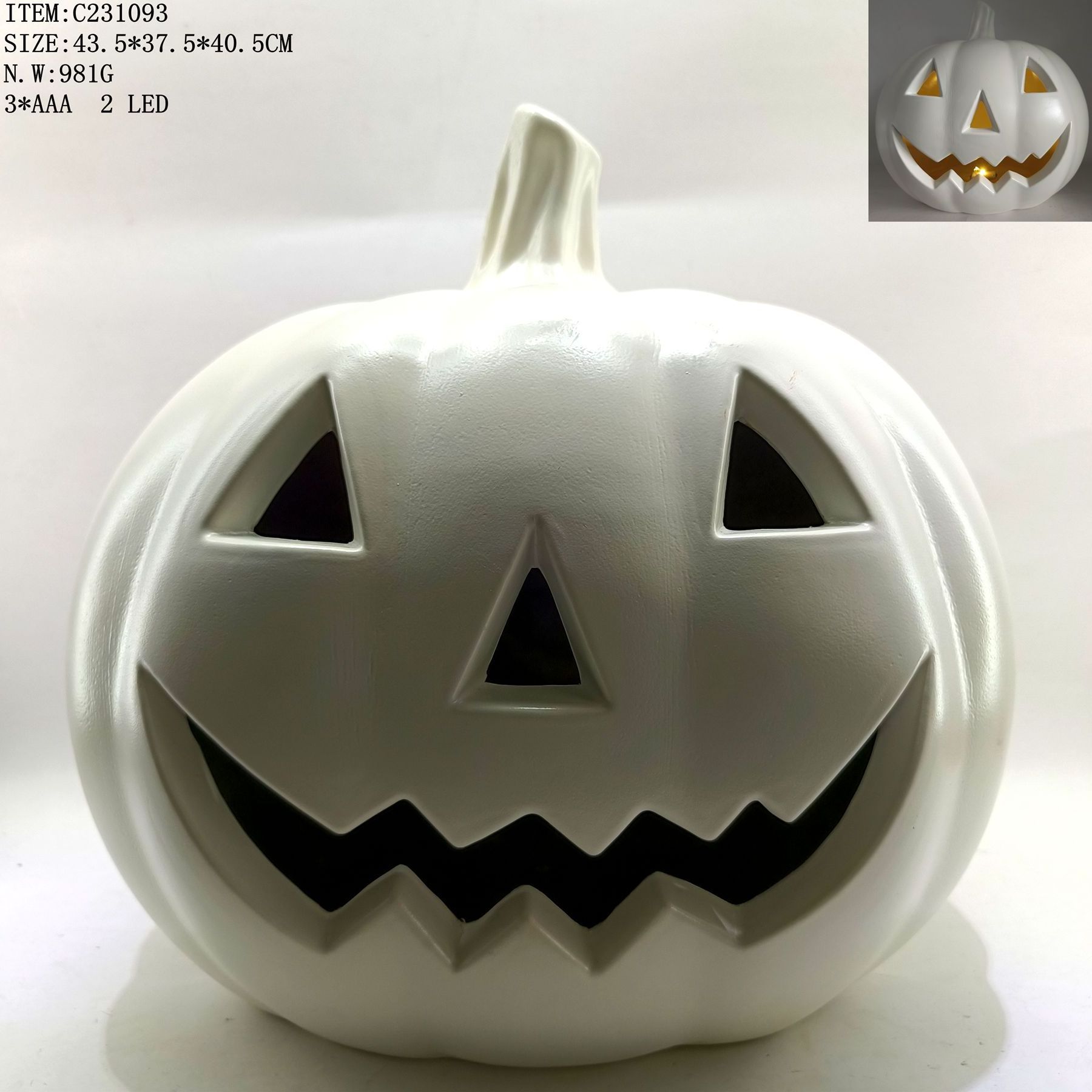 Indoor giant large halloween light up home decor carving plastic PU foam pumpkin 2023 halloween led light decorations for sale