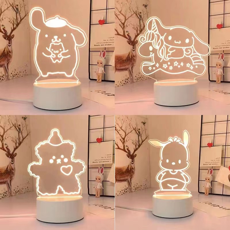 2022 acrylic 3d led cordless sleeping kid bedroom small led lamp base night light with remote