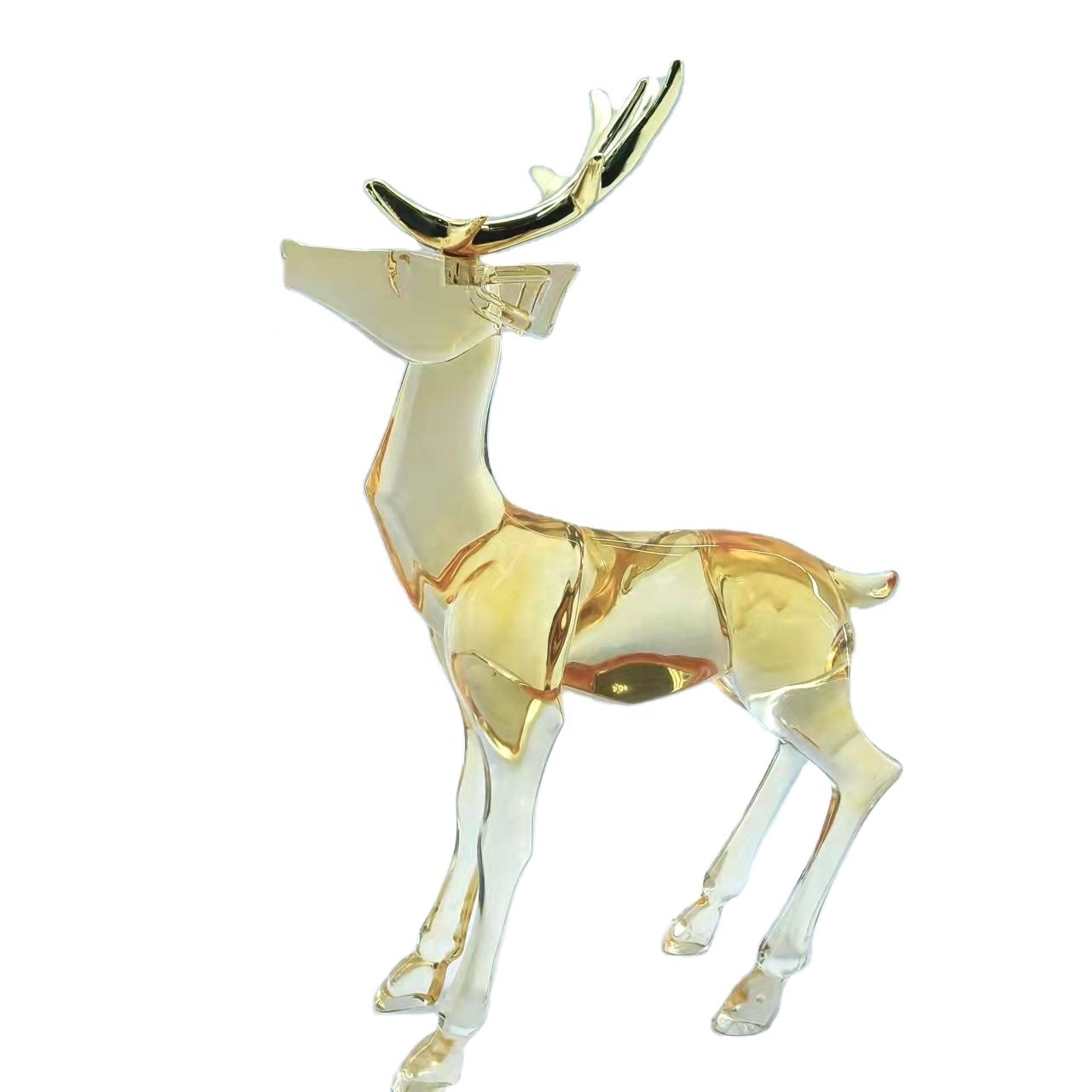 High Quality Clear Mini Christmas Deer Animal Transparent Acrylic Christmas Figurine Reindeer Ornament