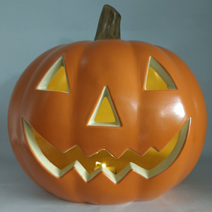 Indoor giant large halloween light up home decor carving plastic PU foam pumpkin 2023 halloween led light decorations for sale