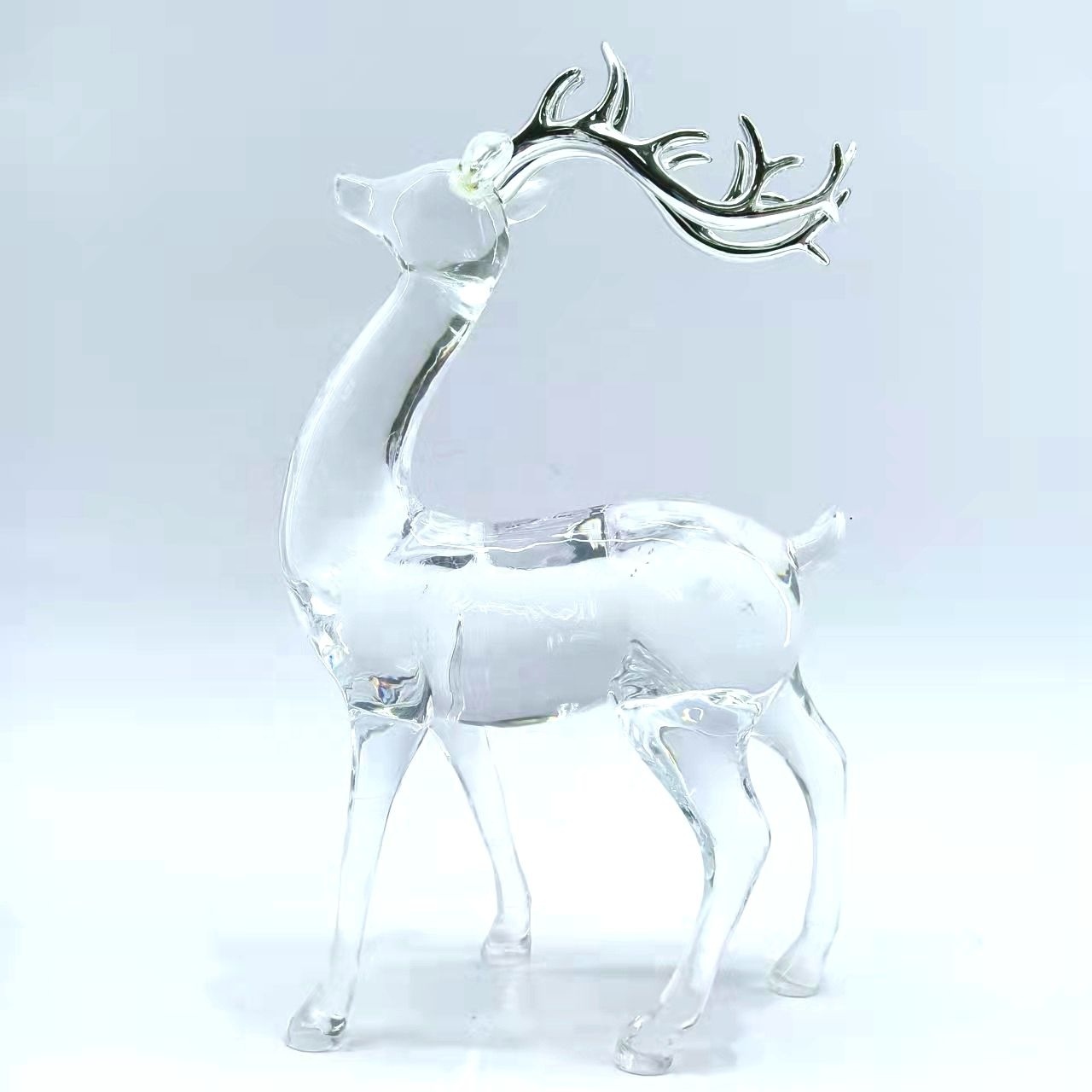 Factory price Indoor decoration transparent Elk reindeer crystal deer sublimation blank Christmas decoration