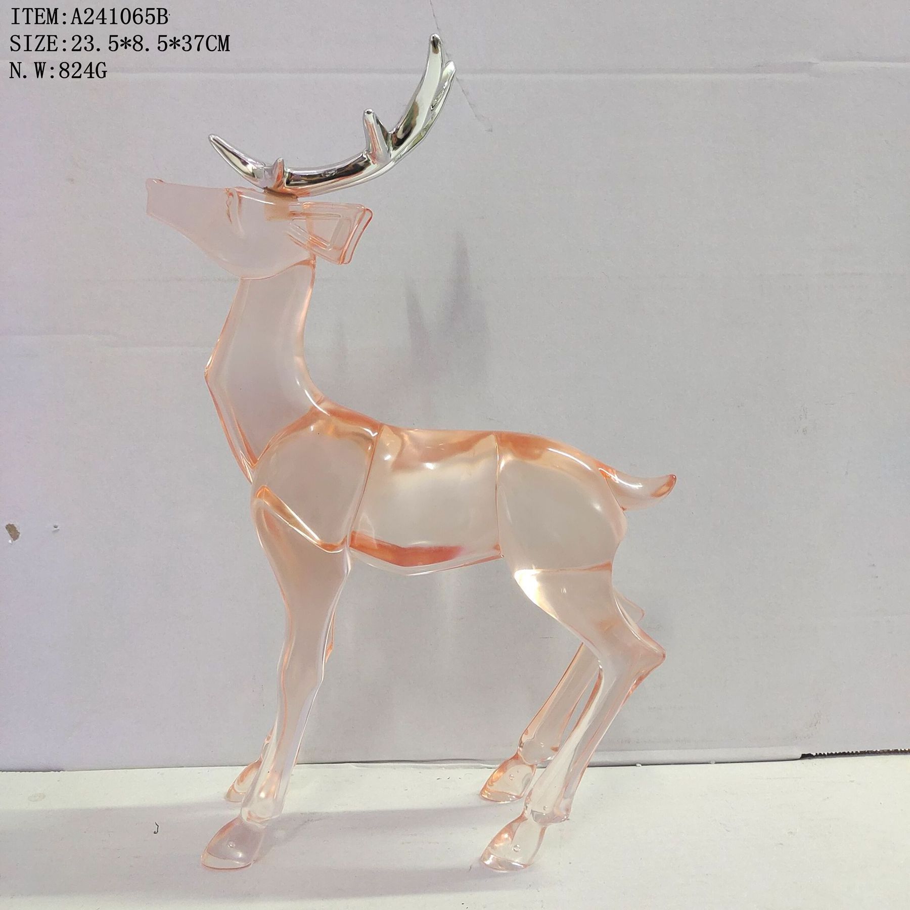 Black electroplating christmas reindeer Acrylic reindeer figurine ornament standing reindeer