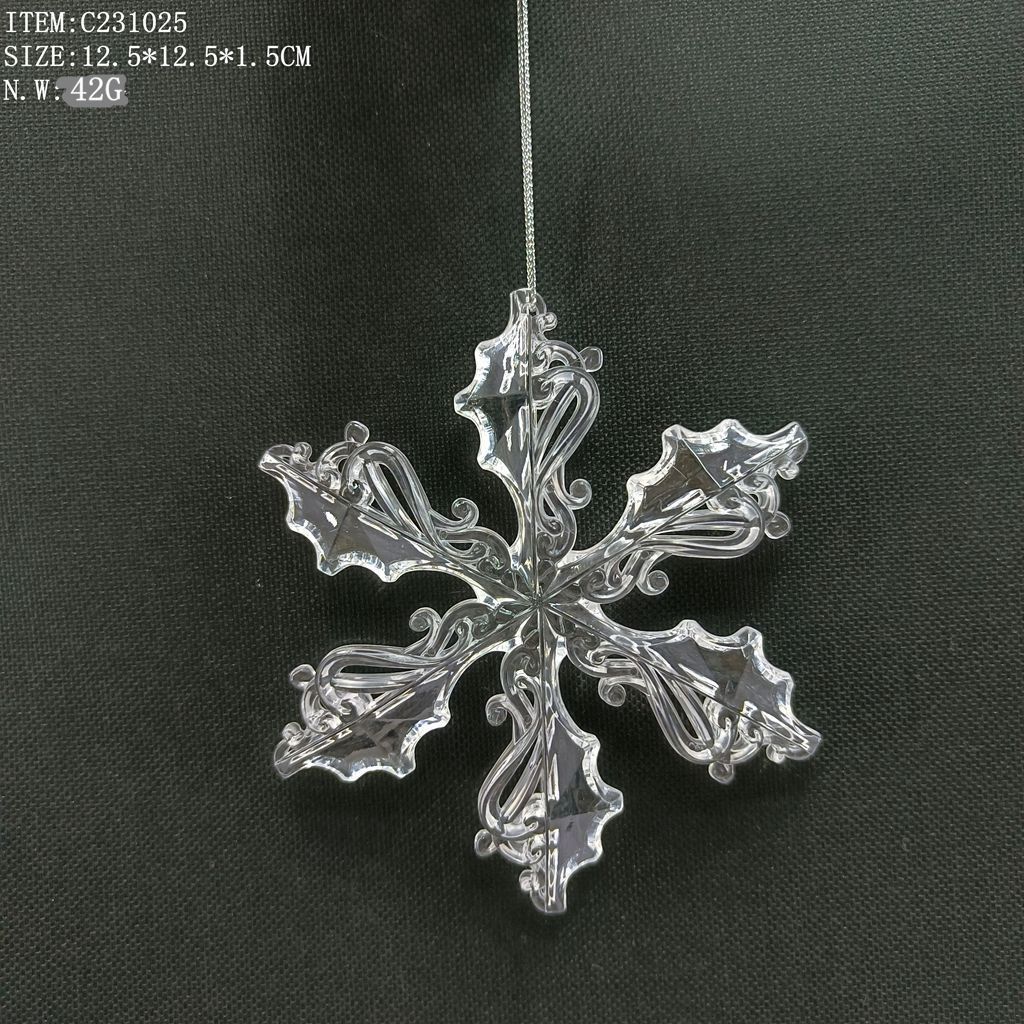 Acrylic Christmas Tree Ornament Personalized Clear Acrylic Snowflake Christmas Ornament