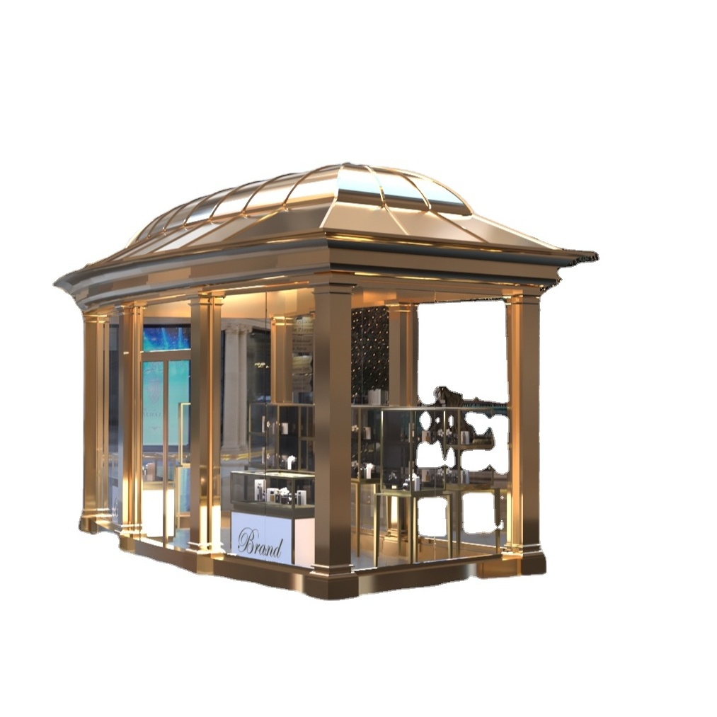 Outdoor ornamental waterproof metal gazebo Metal Pavilion enclosed strong wind resistant stainless steel gazebo