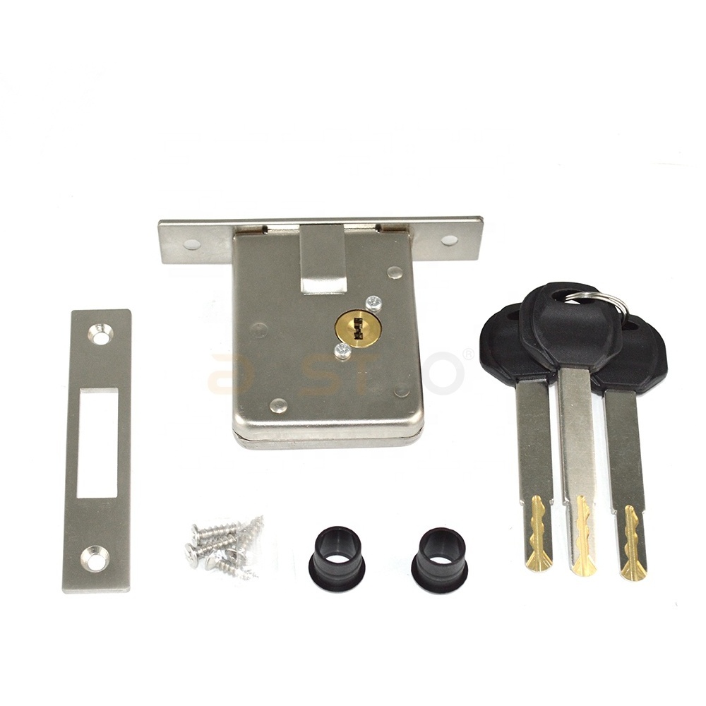 High quality brass cylinder Safety hook lock aluminium sliding door steel door lock security door latch