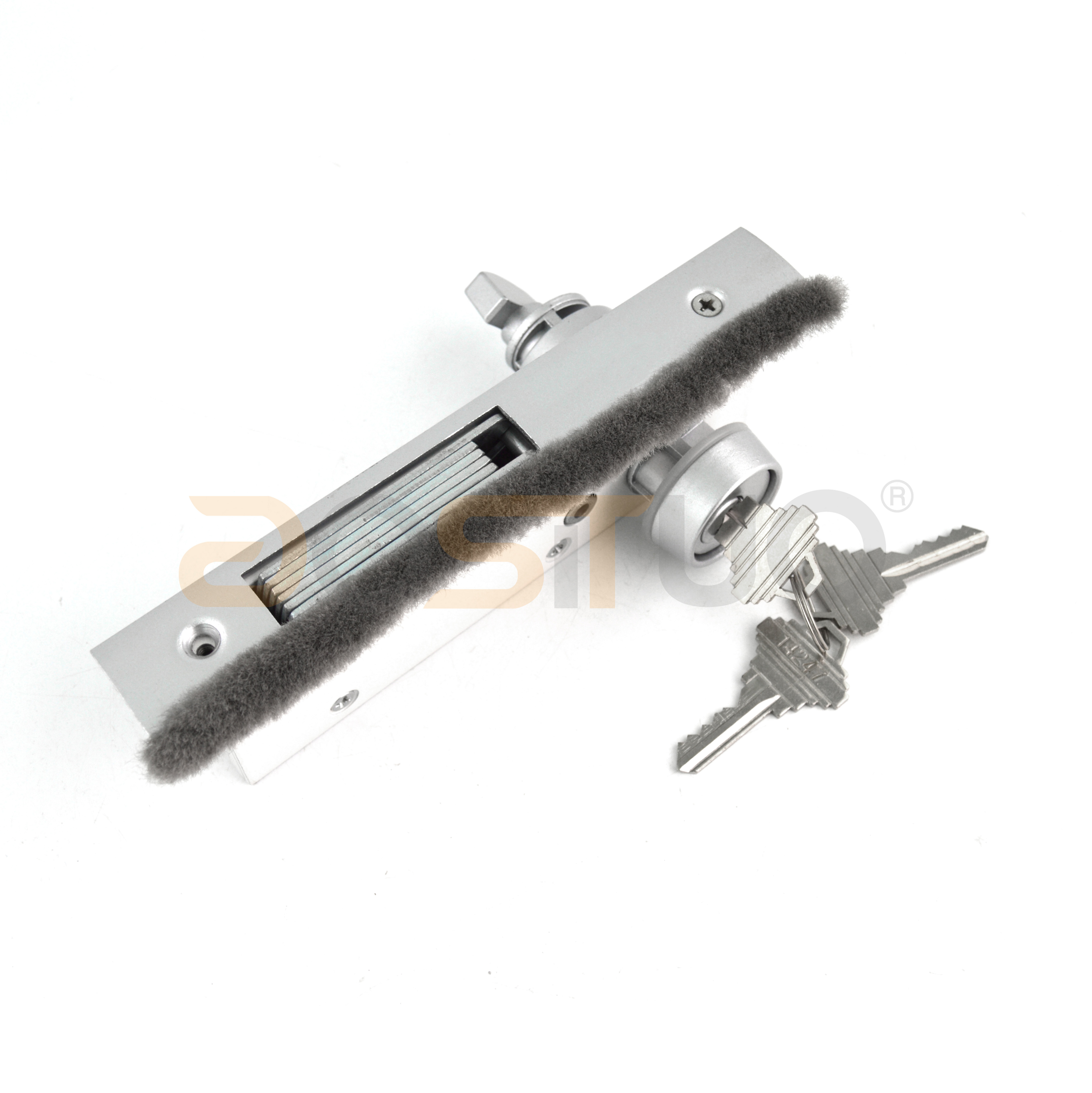 802 anti-dust zinc alloy mortise door lock deadbolt single opening profile security glass door lock  with soft brush