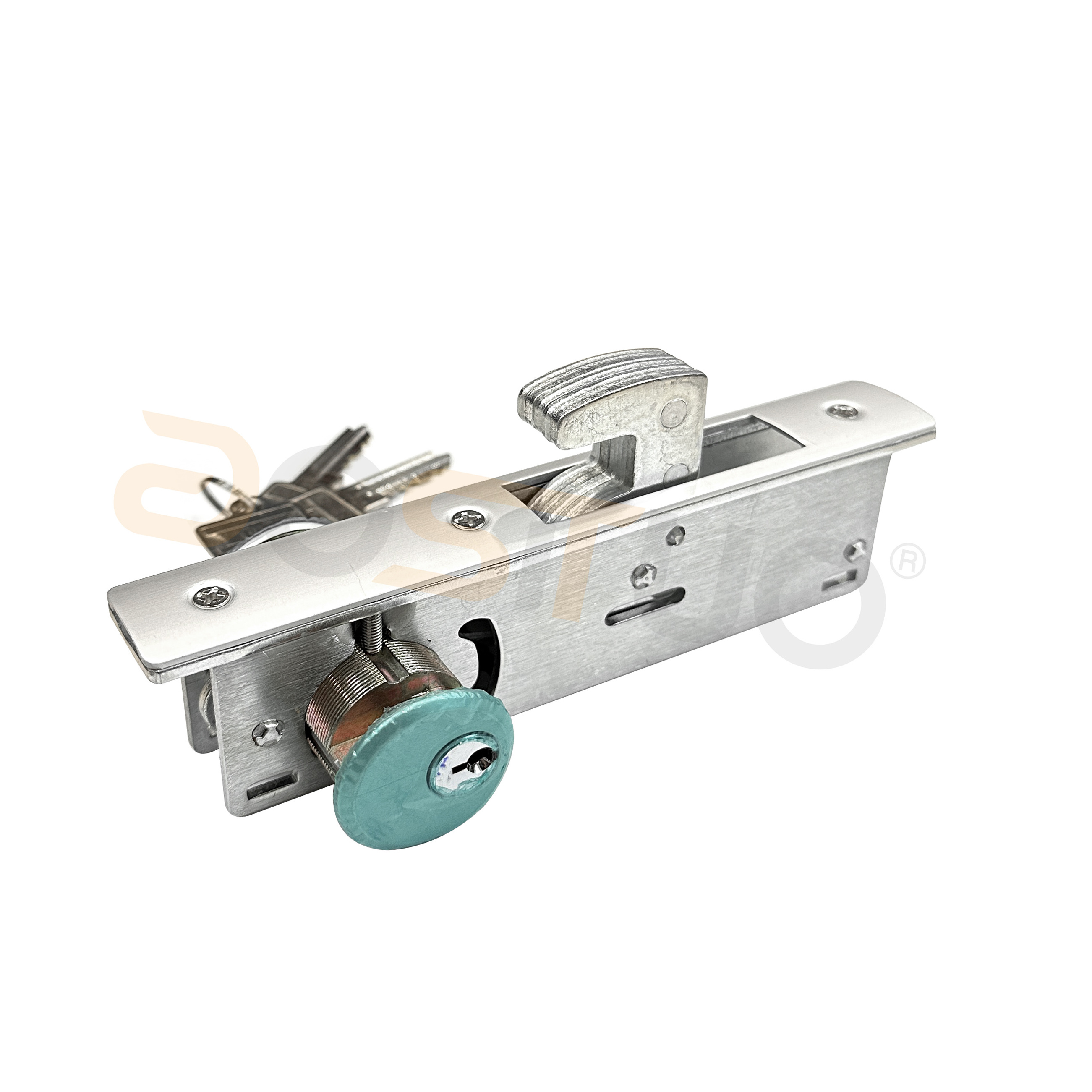 802 anti-dust zinc alloy mortise door lock deadbolt single opening profile security glass door lock  with soft brush