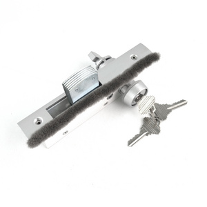 802 anti-dust zinc alloy mortise door lock deadbolt single opening profile security glass door lock  with soft brush