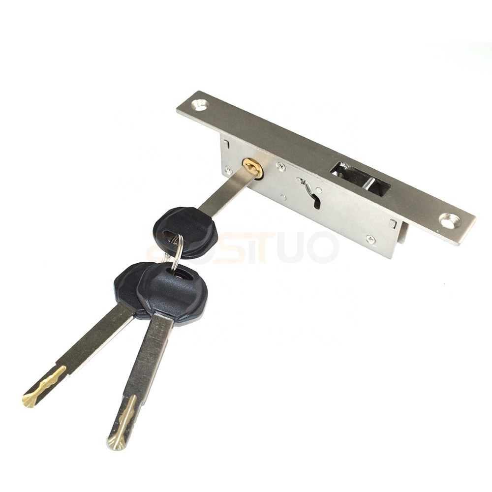 Aluminium sliding door lock fitting hardware copper cylinder for hook bolt steel latch