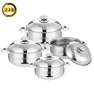 JINQILIN fashion stainless steel  food safety cookware set cooking soup milk hot pots saucepan casserole