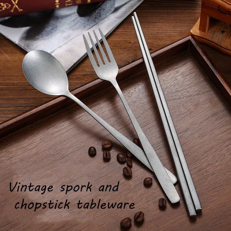 2023 Luxury restaurant hotel serving spoon set dessert stainless steel spoon with long handle