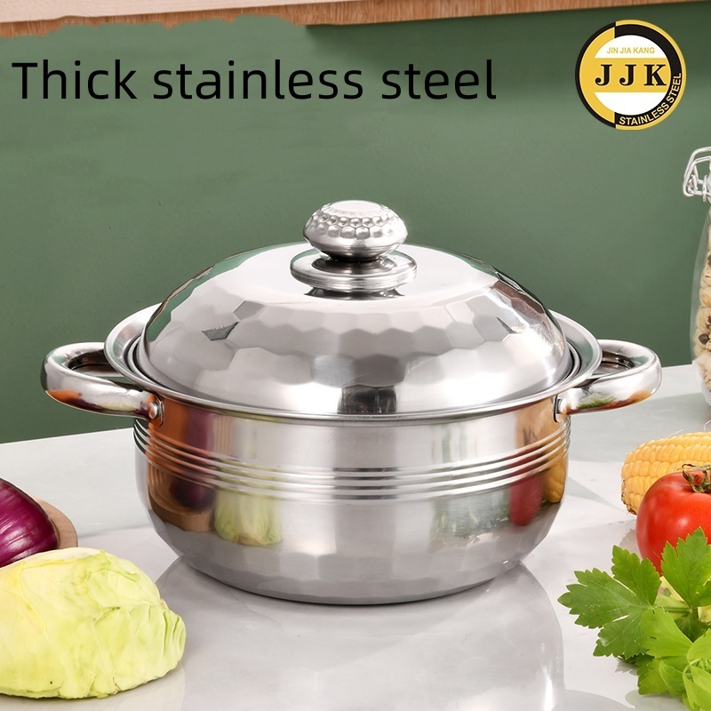 JINQILIN fashion stainless steel  food safety cookware set cooking soup milk hot pots saucepan casserole