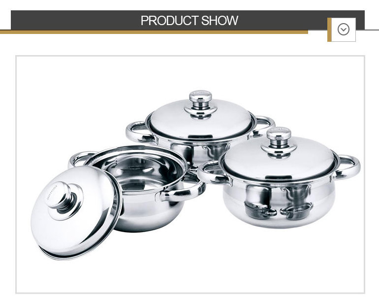 eco friendly material round shape double handle soup hot pot set with high quality