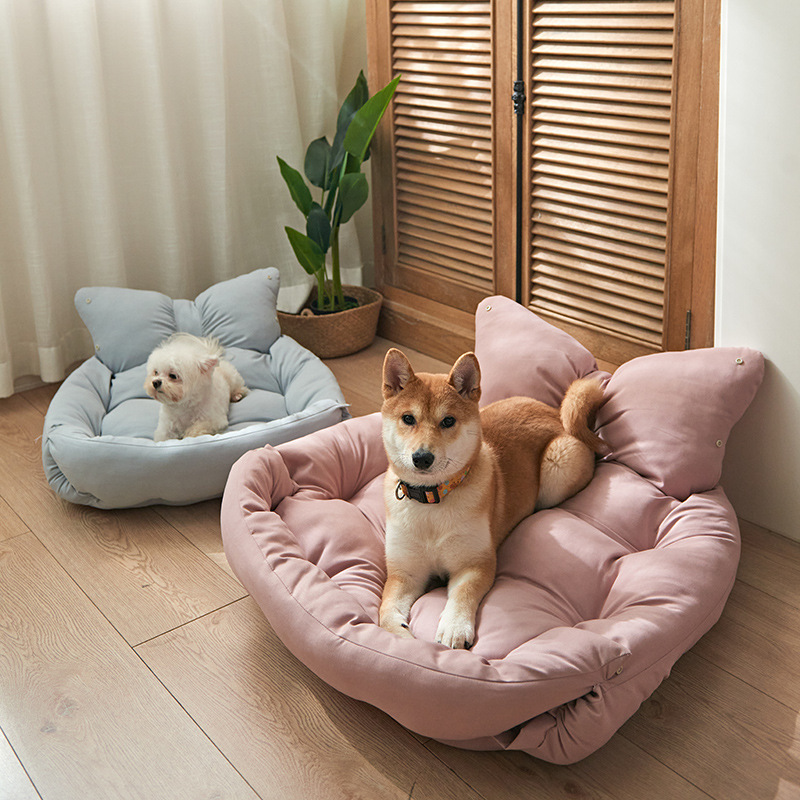 Hot Sale High Quality Soft Cotton Pet Bed Customizable Size Warm Pet Sofa Cute Style Wholesale Cat House Nest for Cats Puppies