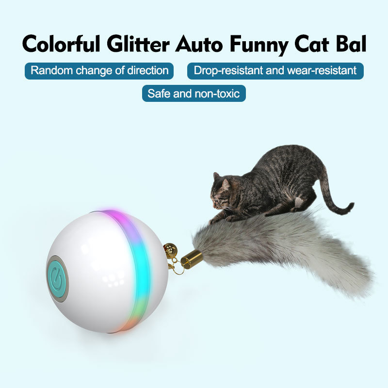 For Indoor Cats Pet Cat Toys Laser Pointer Light Automatic Rolling Ball Electric Toy Smart Toys ABS Sustainable Cat Play KIN PET