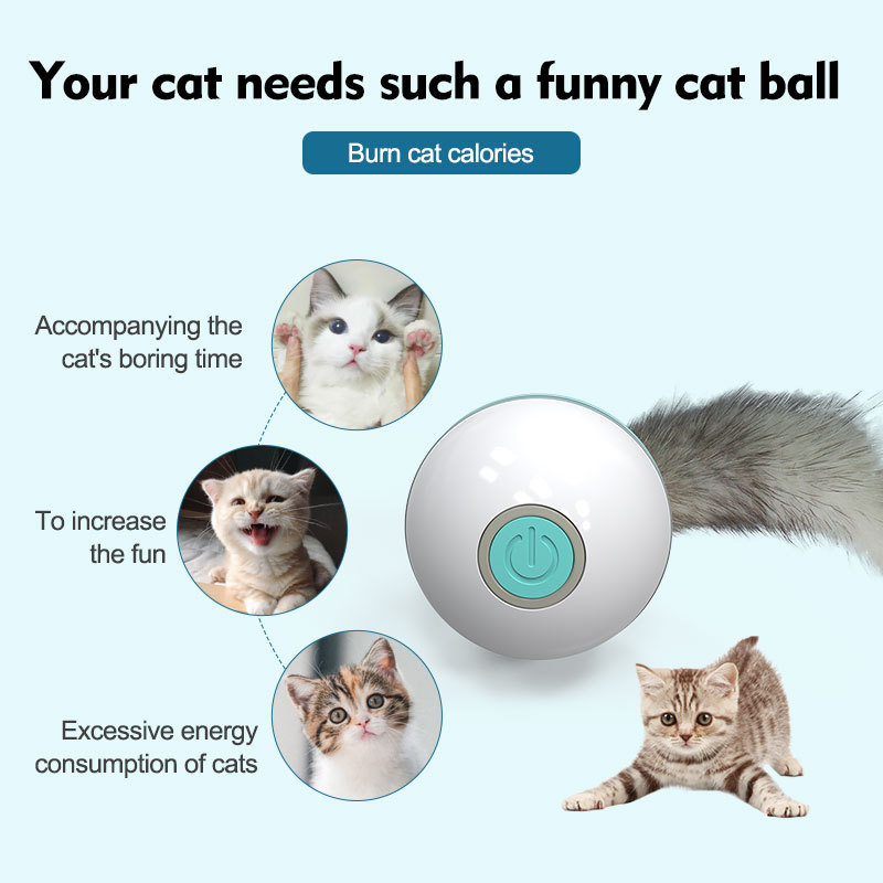 For Indoor Cats Pet Cat Toys Laser Pointer Light Automatic Rolling Ball Electric Toy Smart Toys ABS Sustainable Cat Play KIN PET