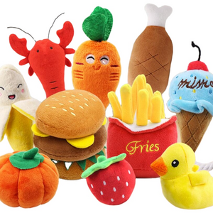 Soft PP Cotton Funny Chew Toy Fruit Vegetable Stuffing Pet Toys Plush Dog Toy With Sound