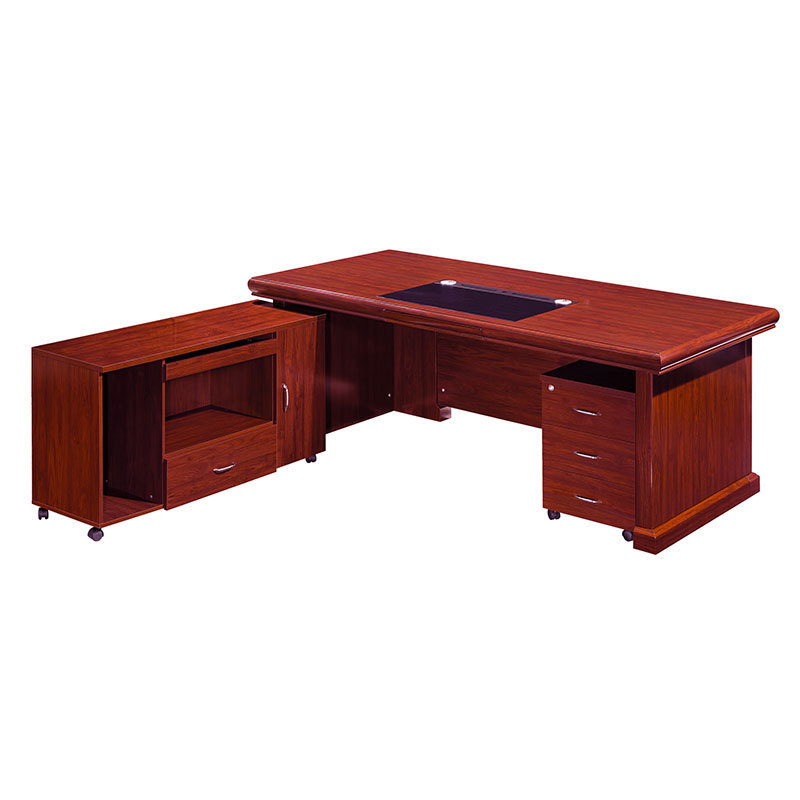 Simple Luxury classic Office Desk Furniture With Movable Storage Cabinet Office Executive Table Pictures