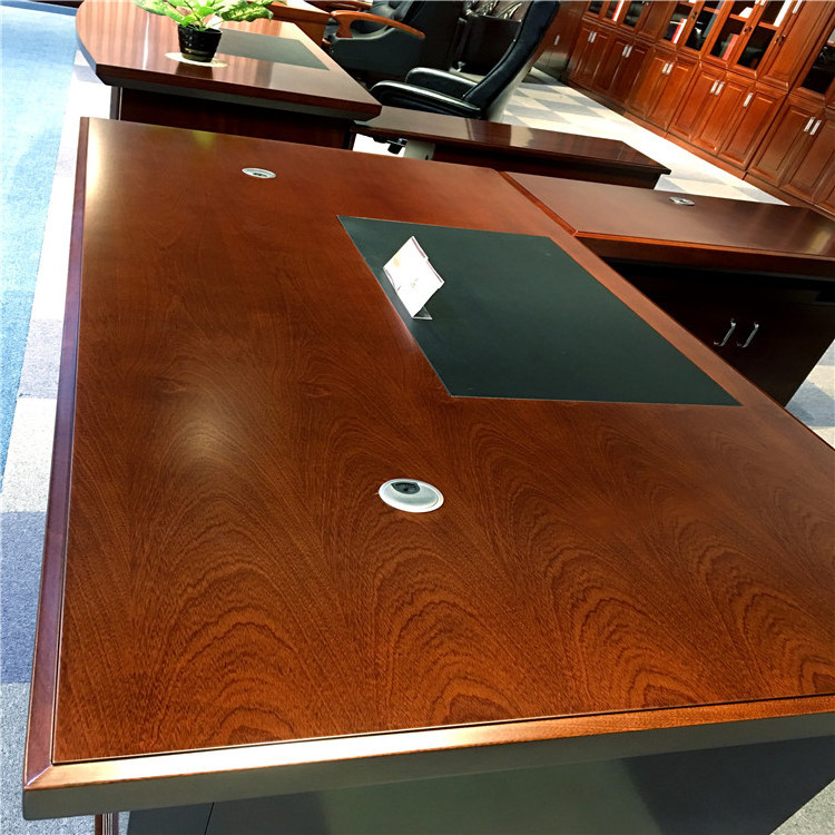 CEO I shape luxury executive desk office computer table classic traditional wooden manager boss office desks