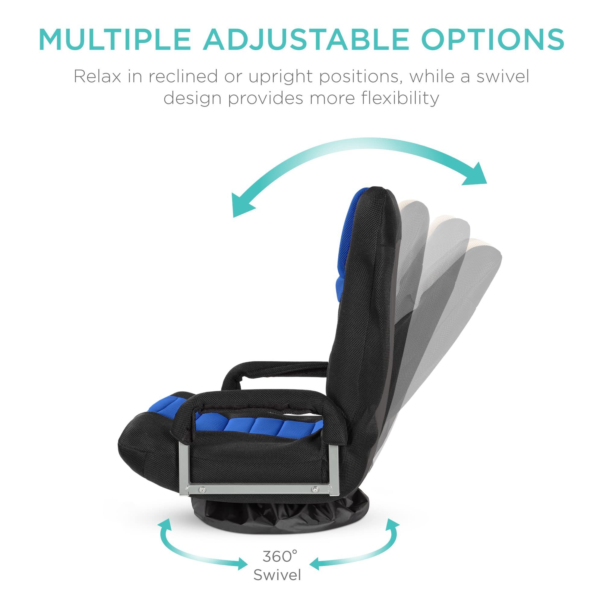 360 Degree Multipurpose Floor Chair Adjustable Foldable Backrest Swivel Gaming Chair for Kid's Christmas Gift