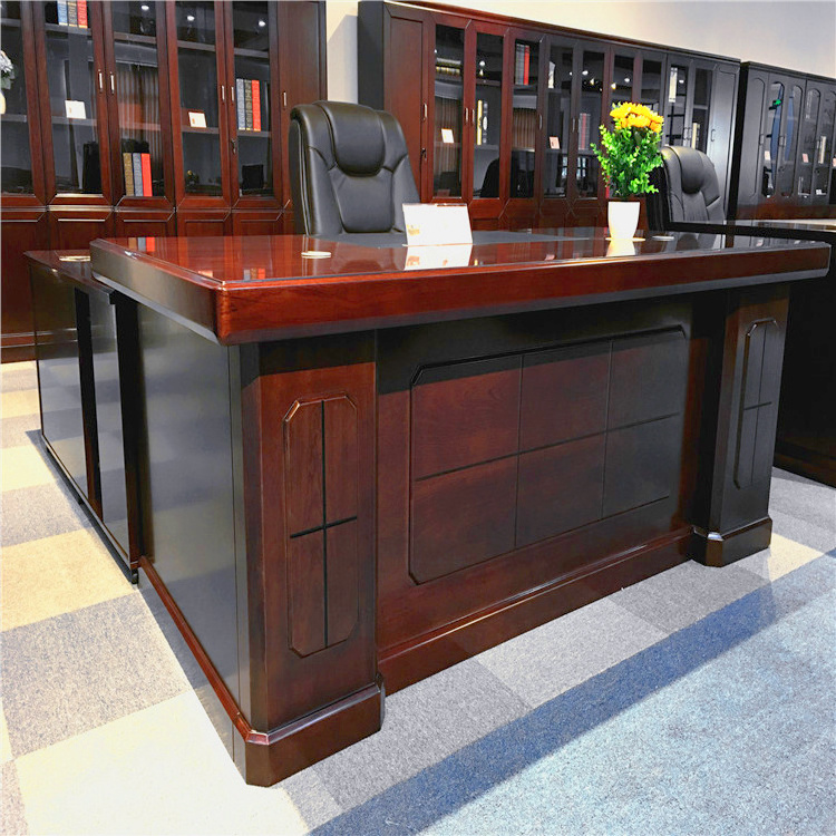 CEO I shape luxury executive desk office computer table classic traditional wooden manager boss office desks