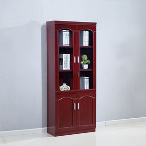 Executive Boss Manager Office Wood Cupboard Design Wood File Cabinet With Glass Door Wooden Bookcase Lateral Cabinet Furniture