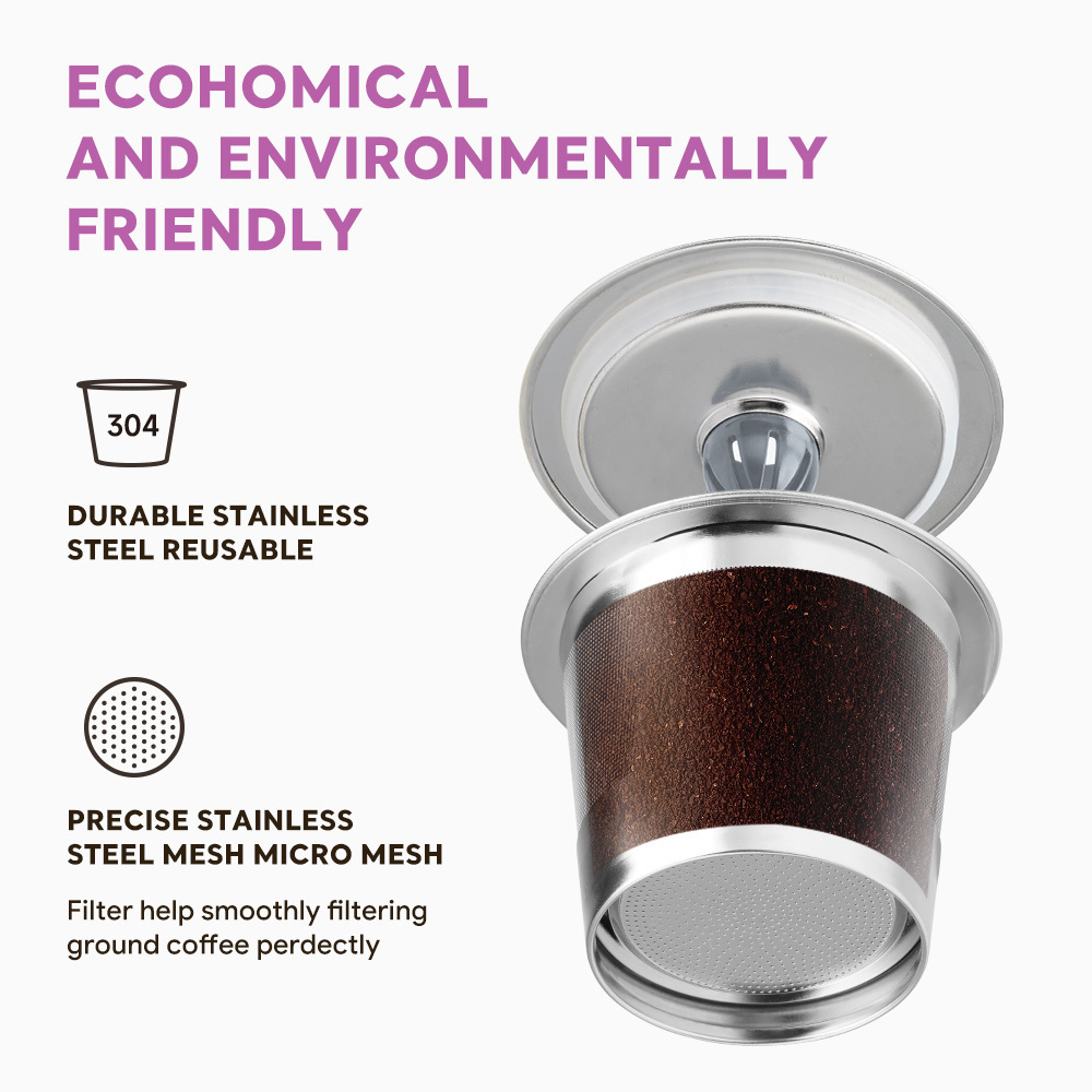 High Quality  Coffee Machines Empty K-cup Coffee Pod Reusable Stainless Steel Coffee Capsule for Keurig