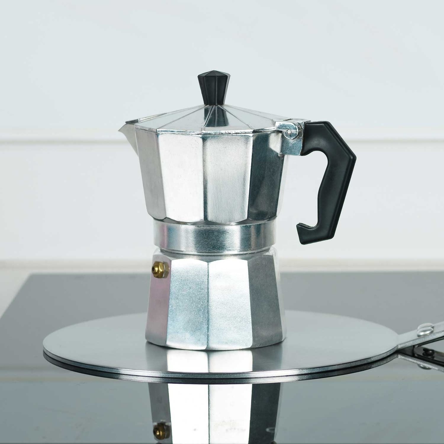 Silver Stovetop Espresso Maker Aluminum Moka Pot Coffee Set Espresso Coffee Maker Moka Pot