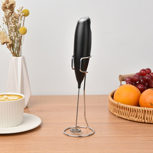 Battery Operated Stainless Steel Drink Mixer Handheld Electric Milk Frother Portable Hand Milk Frother with Stand