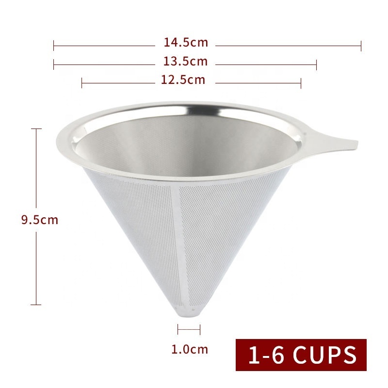 Coffee Tool Reusable Metal Mesh Coffee Filter Stainless Steel Pour Over Dripper Coffee Maker