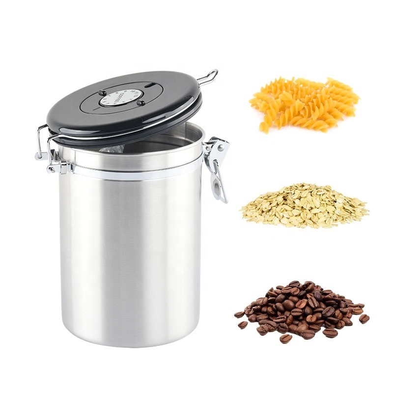 Kitchen Jars Storage Set Stainless Steel Coffee Bean Storage Container Set Tea Coffee Sugar Canisters