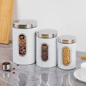 Food Storage Containers Tea Coffee Sugar 3pcs Stainless Steel Tea Coffee Sugar Canisters Set