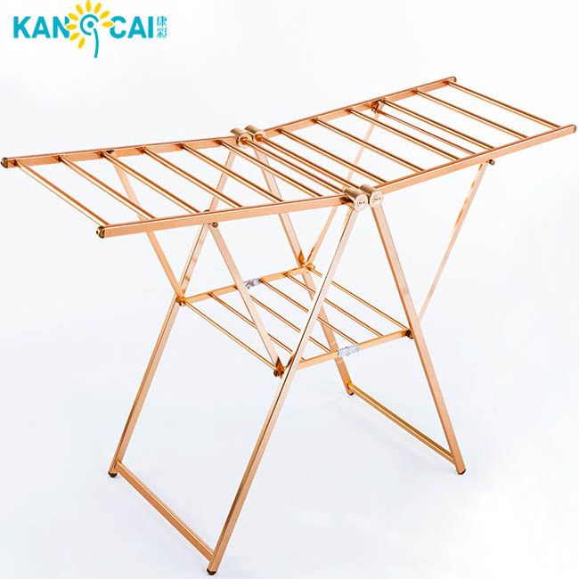 2022 New arrivals selected Gold color Alloy Dryer Rack Floor Hanger For Laundry closet