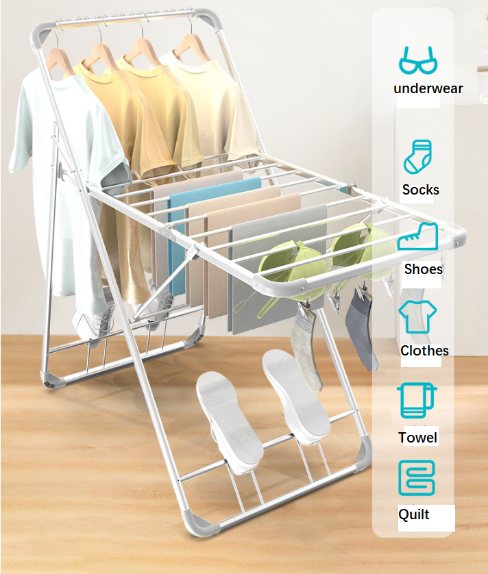 Wholesale Heavy Duty Standing Clothes Drying Rack Foldable Laundry Dryer Rack for Indoor and Outdoor