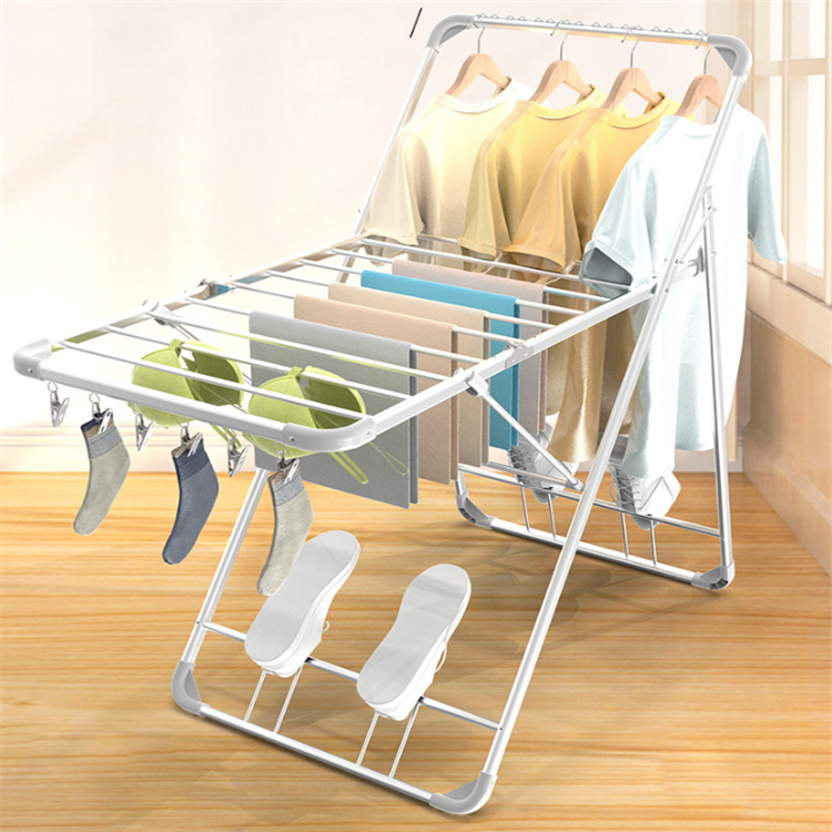 Wholesale Heavy Duty Standing Clothes Drying Rack Foldable Laundry Dryer Rack for Indoor and Outdoor