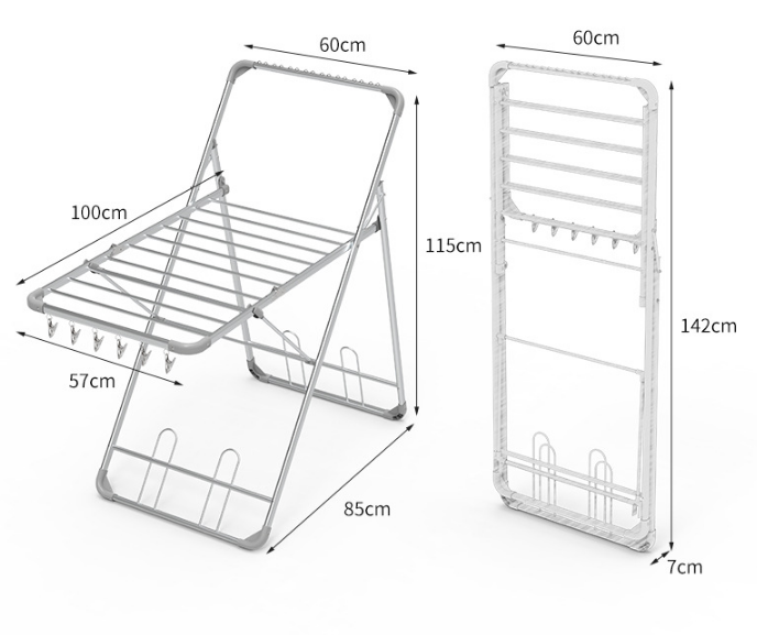 Wholesale Heavy Duty Standing Clothes Drying Rack Foldable Laundry Dryer Rack for Indoor and Outdoor