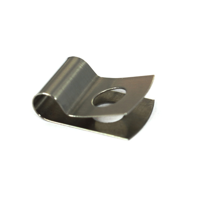 Custom Stainless Steel Sheet Leaf Bracket Stamping Metal Flat Clamp Contact Retaining V Shape Spring Clips