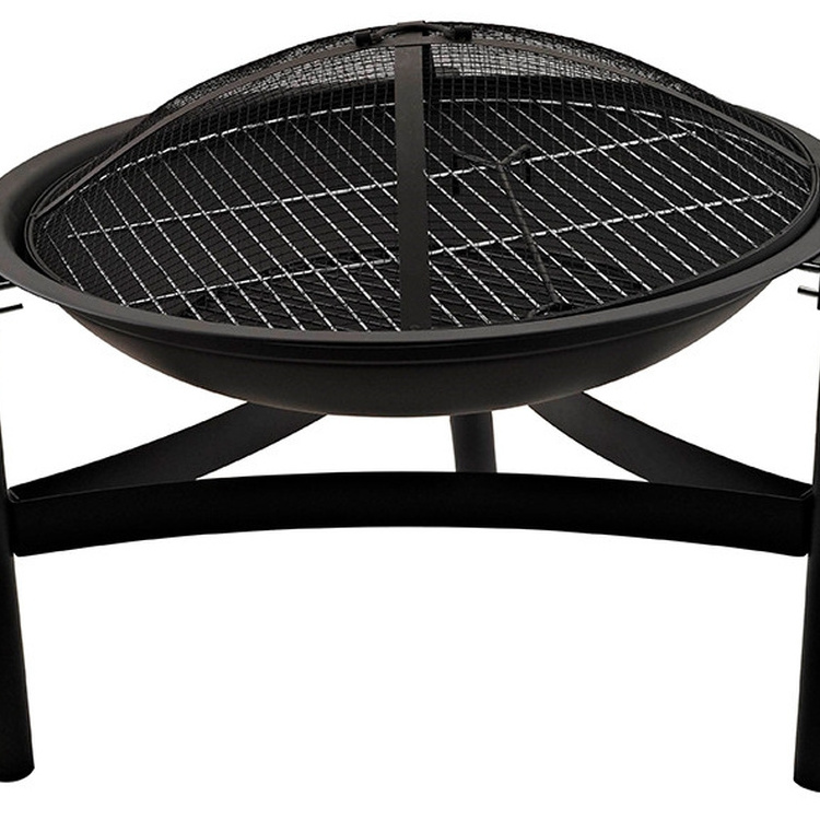 Factory cheap price round steel high temperature resistance fire pit  with three stand