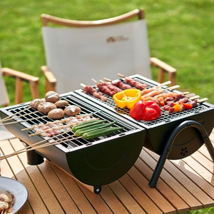 Outdoor small tabletop grill barbecue Non-smoking grilled chicken Charcoal BBQ Grill with chimney