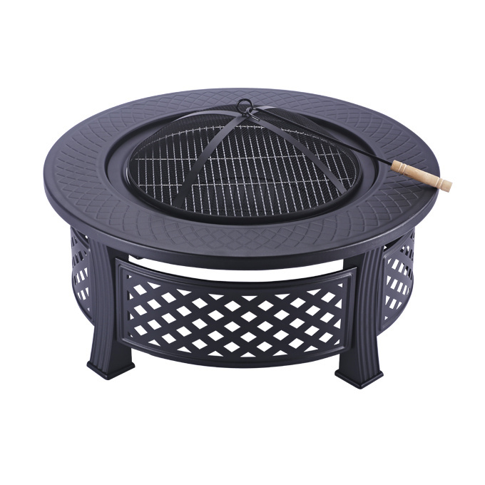 Outside With Spark Screen,Cooking Grate,Poker For Patio 22 Inch Large Steel Bbq Grill Firepit Bowl For