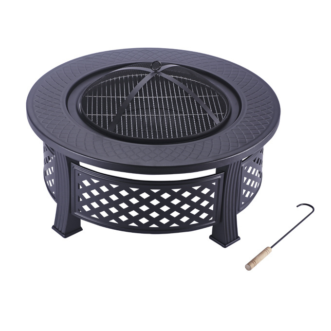 Outside With Spark Screen,Cooking Grate,Poker For Patio 22 Inch Large Steel Bbq Grill Firepit Bowl For