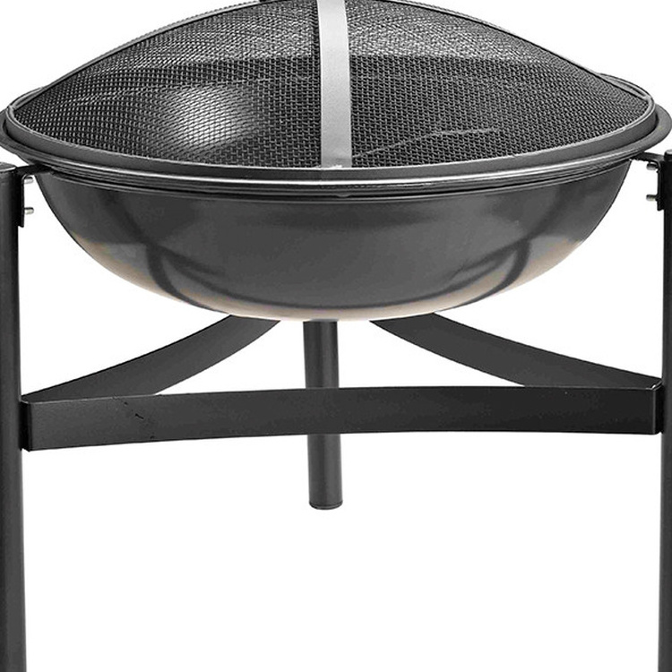 Factory cheap price round steel high temperature resistance fire pit  with three stand